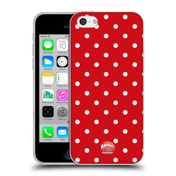 Animal Club International Patterns Polka Dots Red Soft Gel Case for Apple iPhone 5c