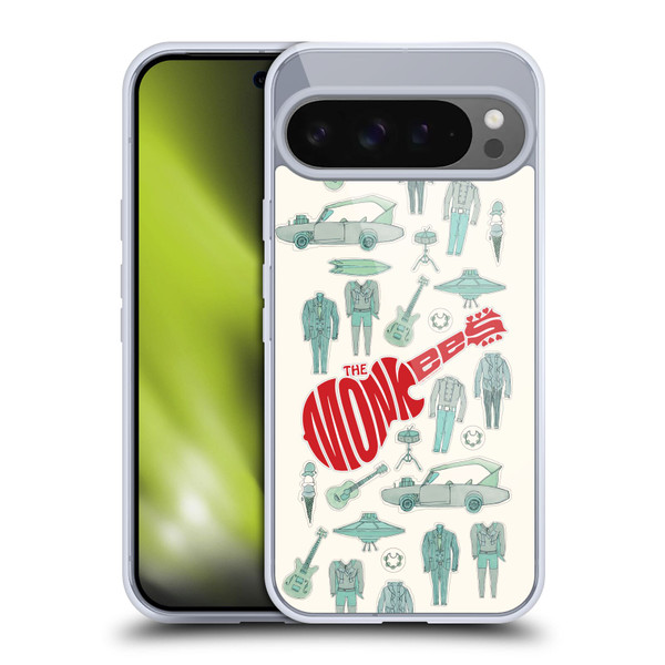 The Monkees Graphics Pattern Soft Gel Case for Google Pixel 9 Pro XL