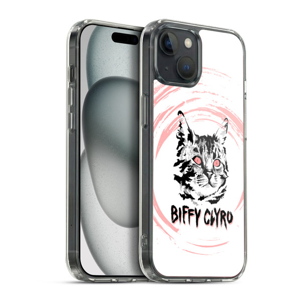 Biffy Clyro Graphics Cat Soft Gel Case for Apple iPhone 15 Plus & MagSafe