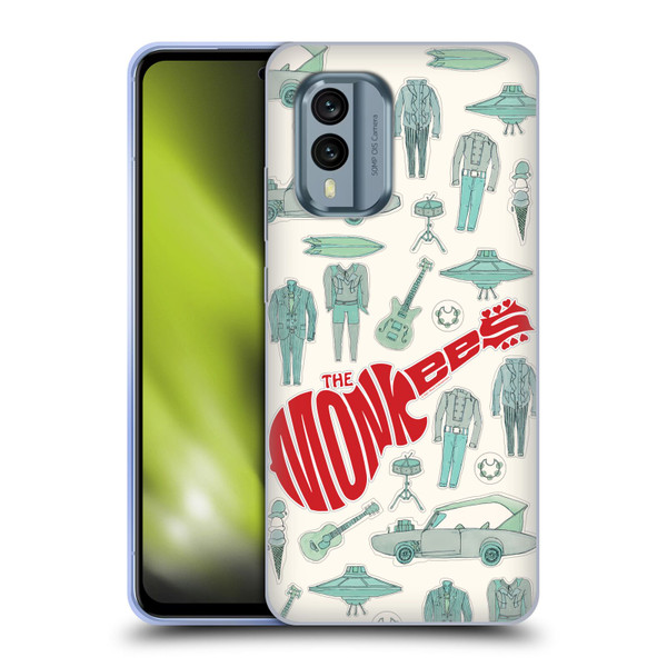 The Monkees Graphics Pattern Soft Gel Case for Nokia X30