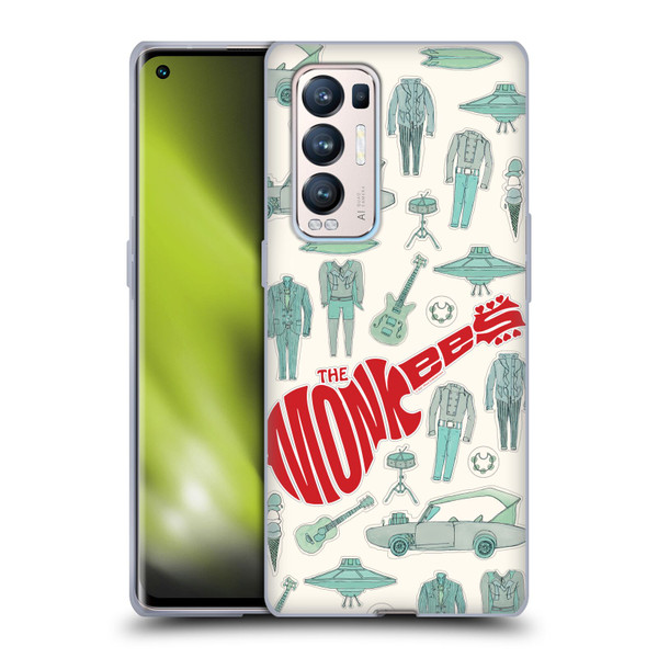 The Monkees Graphics Pattern Soft Gel Case for OPPO Find X3 Neo / Reno5 Pro+ 5G