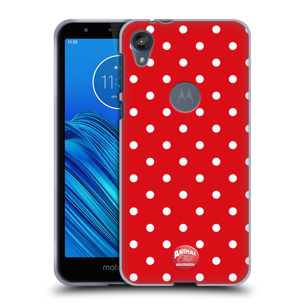 Animal Club International Patterns Polka Dots Red Soft Gel Case for Motorola Moto E6