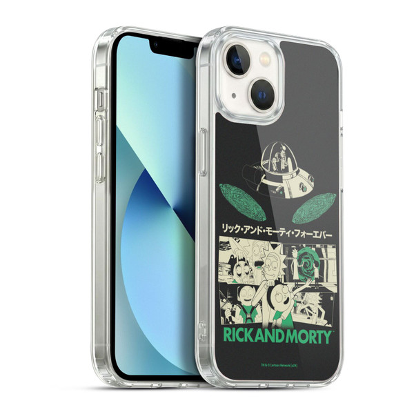 Rick And Morty Duo Graphics Portals Soft Gel Case for Apple iPhone 13