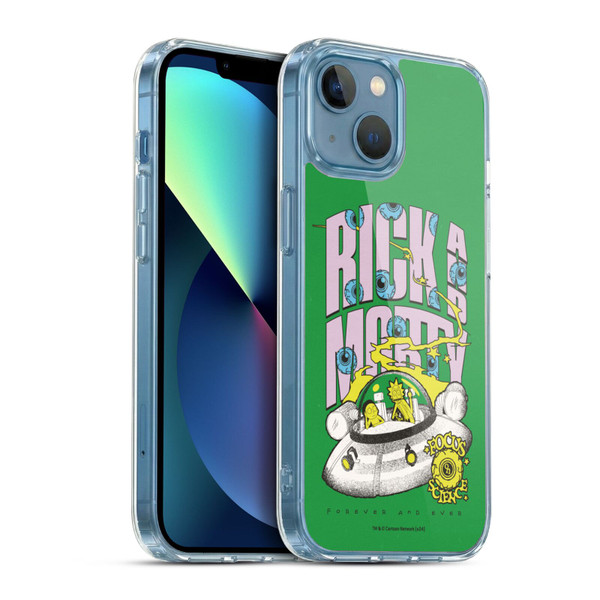 Rick And Morty Duo Graphics The Space Cruiser Soft Gel Case for Apple iPhone 13 Mini & MagSafe