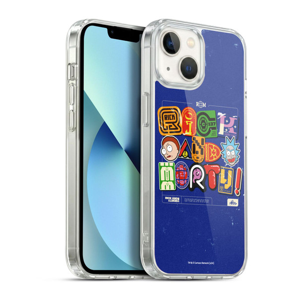 Rick And Morty Duo Graphics Typography Soft Gel Case for Apple iPhone 13
