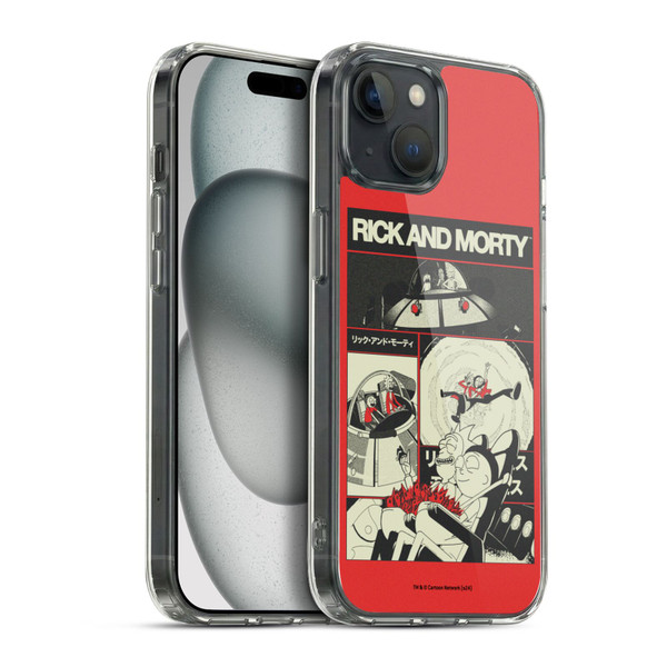 Rick And Morty Duo Graphics The Space Cruiser Collage Soft Gel Case for Apple iPhone 15 Plus & MagSafe