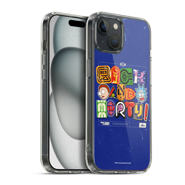 Rick And Morty Duo Graphics Typography Soft Gel Case for Apple iPhone 15 Plus & MagSafe