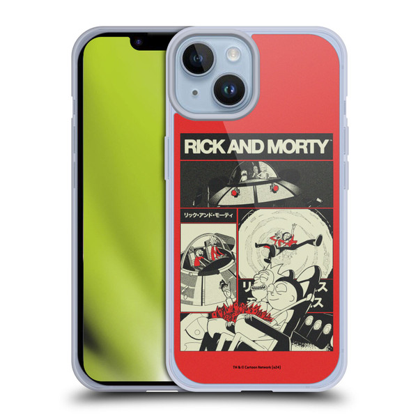 Rick And Morty Duo Graphics The Space Cruiser Collage Soft Gel Case for Apple iPhone 14
