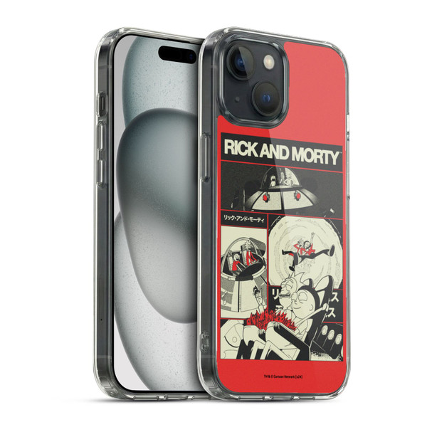 Rick And Morty Duo Graphics The Space Cruiser Collage Soft Gel Case for Apple iPhone 15 & MagSafe