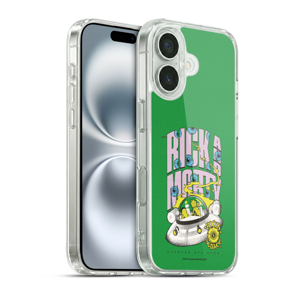 Rick And Morty Duo Graphics The Space Cruiser Soft Gel Case for Apple iPhone 16 & MagSafe