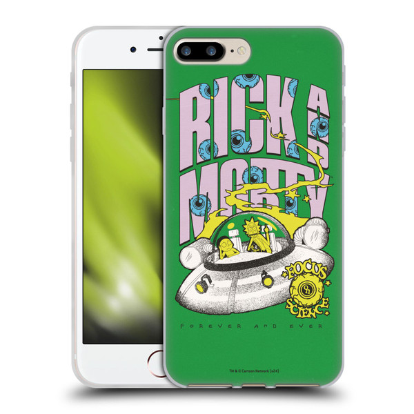 Rick And Morty Duo Graphics The Space Cruiser Soft Gel Case for Apple iPhone 7 Plus / iPhone 8 Plus
