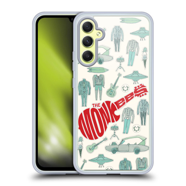 The Monkees Graphics Pattern Soft Gel Case for Samsung Galaxy A34 5G