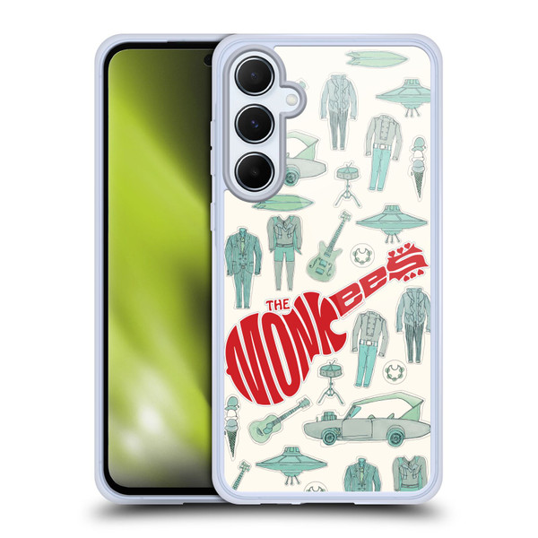 The Monkees Graphics Pattern Soft Gel Case for Samsung Galaxy A55 5G