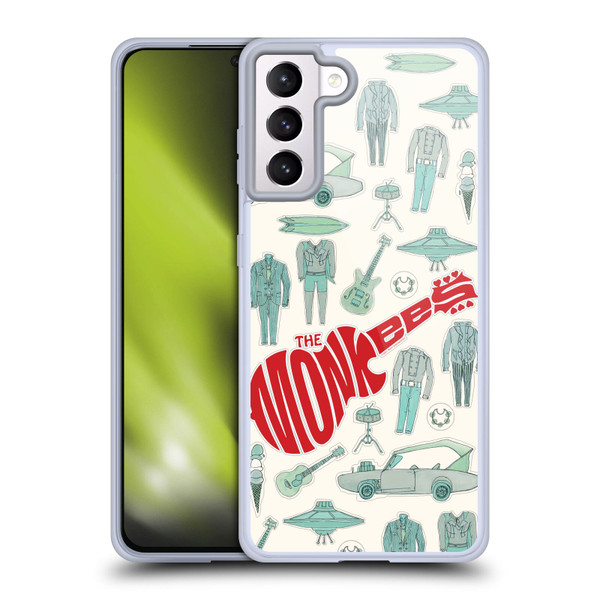 The Monkees Graphics Pattern Soft Gel Case for Samsung Galaxy S21+ 5G