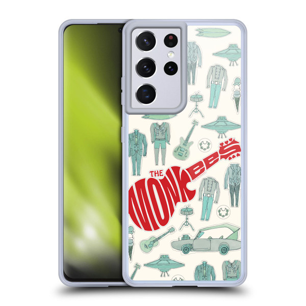 The Monkees Graphics Pattern Soft Gel Case for Samsung Galaxy S21 Ultra 5G
