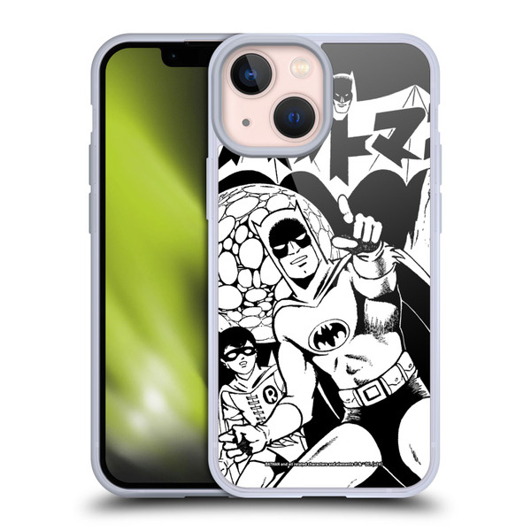 Batman DC Comics Bat-Manga! Black And White Soft Gel Case for Apple iPhone 13 Mini