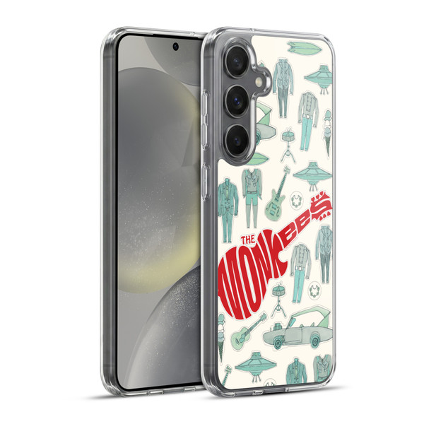 The Monkees Graphics Pattern Soft Gel Case for Samsung Galaxy S24+ 5G & MagSafe
