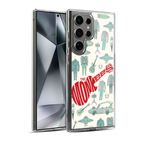 The Monkees Graphics Pattern Soft Gel Case for Samsung Galaxy S24 Ultra 5G & MagSafe