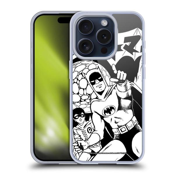 Batman DC Comics Bat-Manga! Black And White Soft Gel Case for Apple iPhone 15 Pro