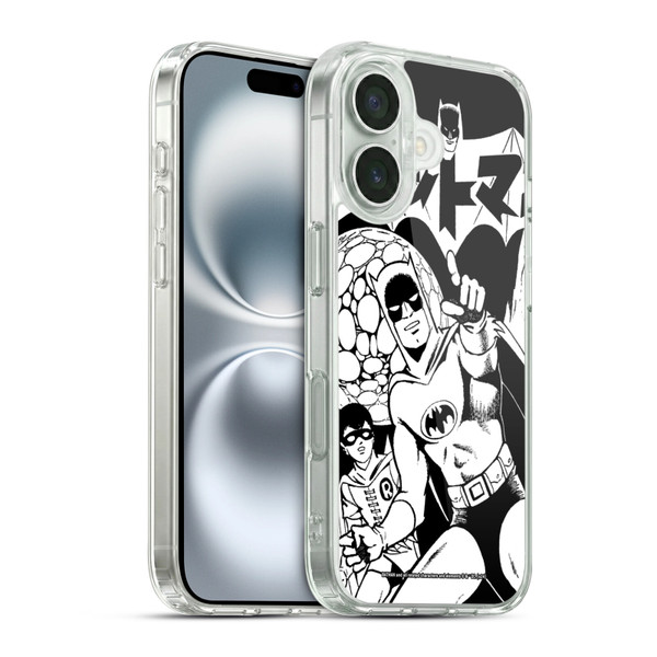 Batman DC Comics Bat-Manga! Black And White Soft Gel Case for Apple iPhone 16 & MagSafe