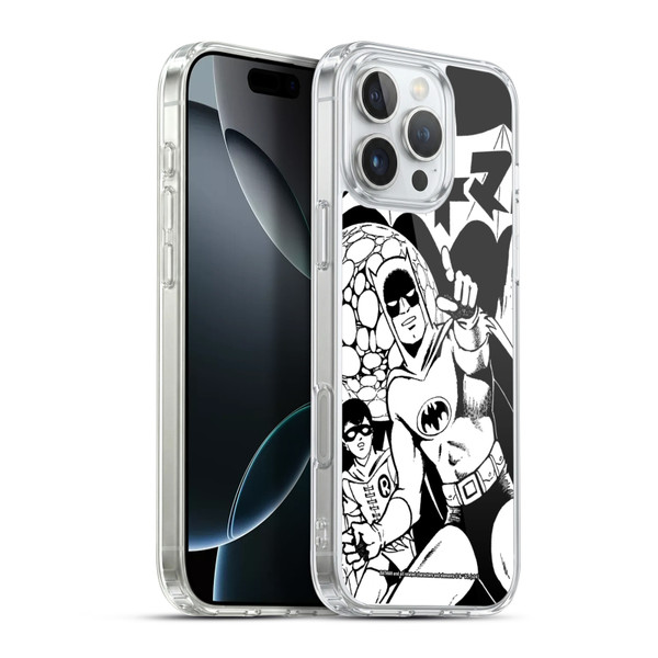 Batman DC Comics Bat-Manga! Black And White Soft Gel Case for Apple iPhone 16 Pro Max & MagSafe