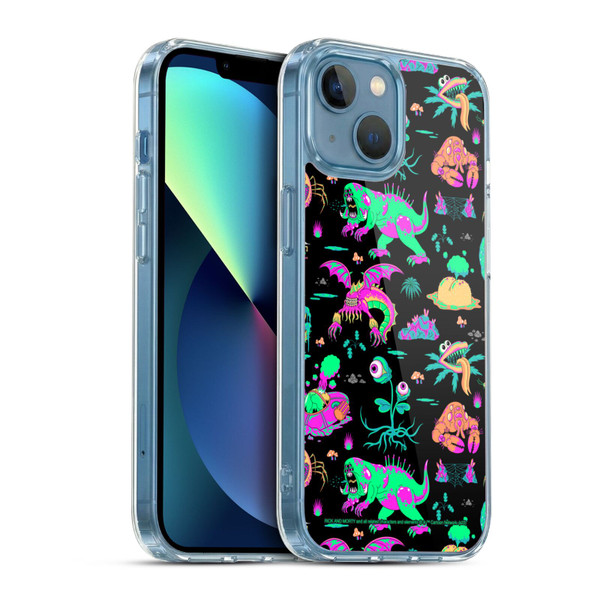 Rick And Morty Season 3 Graphics Aliens Soft Gel Case for Apple iPhone 13 Mini & MagSafe