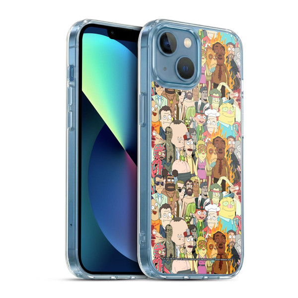 Rick And Morty Season 3 Graphics Interdimensional Space Cable Soft Gel Case for Apple iPhone 13 Mini & MagSafe