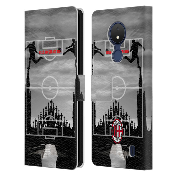 AC Milan Adults Milano Siamo Noi 3 Leather Book Wallet Case Cover For Nokia C21