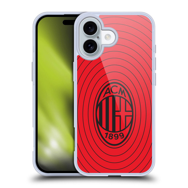 AC Milan Art Red And Black Soft Gel Case for Apple iPhone 16