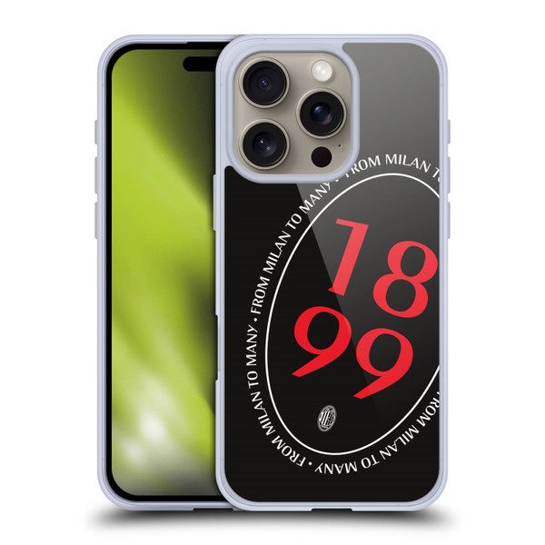 AC Milan Art 1899 Oversized Soft Gel Case for Apple iPhone 16 Pro
