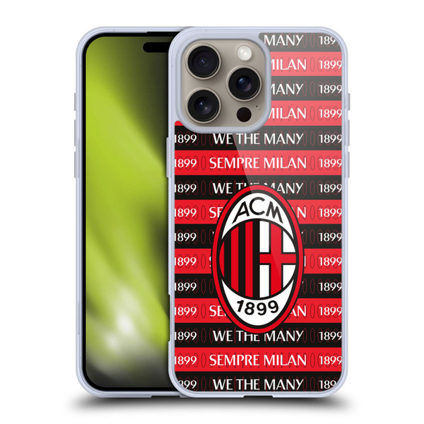 AC Milan Art Milan 1899 Soft Gel Case for Apple iPhone 16 Pro Max