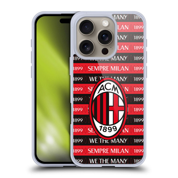 AC Milan Art Milan 1899 Soft Gel Case for Apple iPhone 16 Pro
