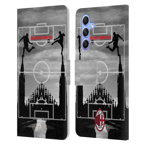 AC Milan Adults Milano Siamo Noi 3 Leather Book Wallet Case Cover For Samsung Galaxy A34 5G