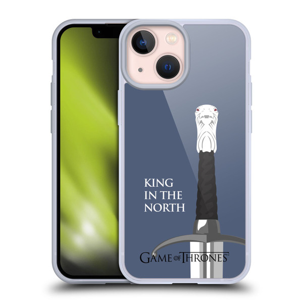 HBO Game of Thrones Graphics Longclaw King North Soft Gel Case for Apple iPhone 13 Mini