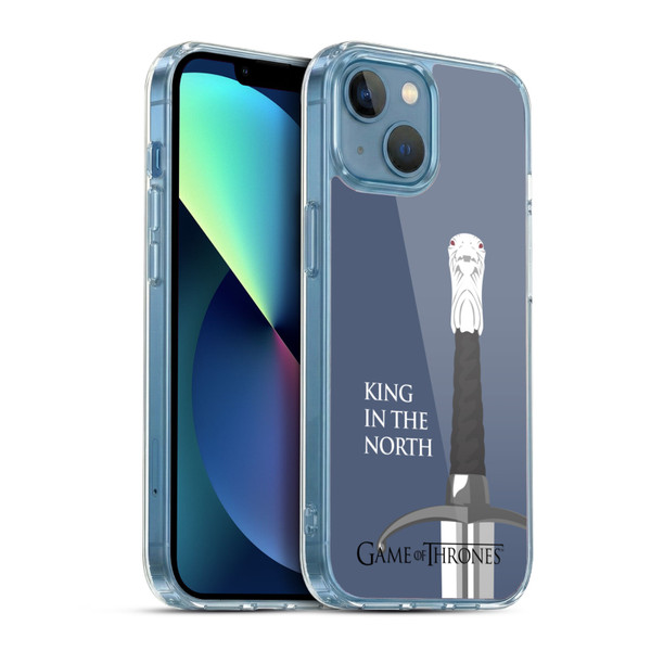 HBO Game of Thrones Graphics Longclaw King North Soft Gel Case for Apple iPhone 13 Mini & MagSafe