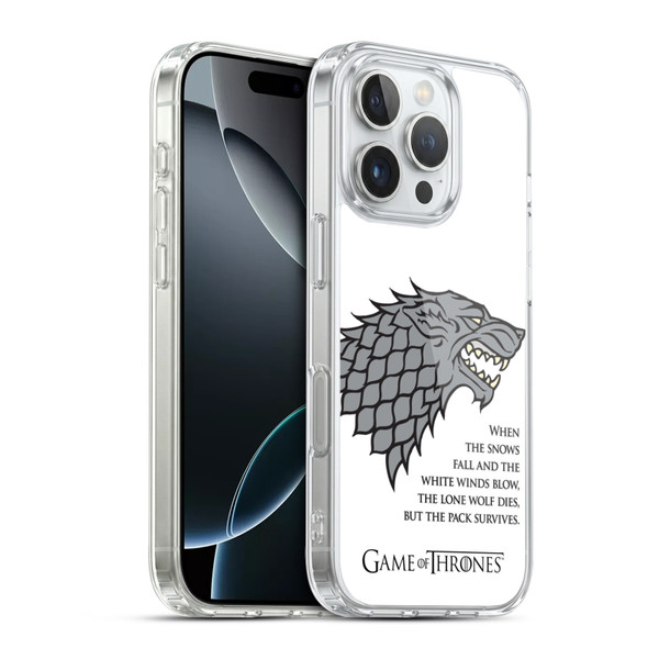HBO Game of Thrones Graphics White Winds Soft Gel Case for Apple iPhone 16 Pro & MagSafe