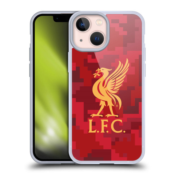 Liverpool Football Club Digital Camouflage Home Red Soft Gel Case for Apple iPhone 13 Mini