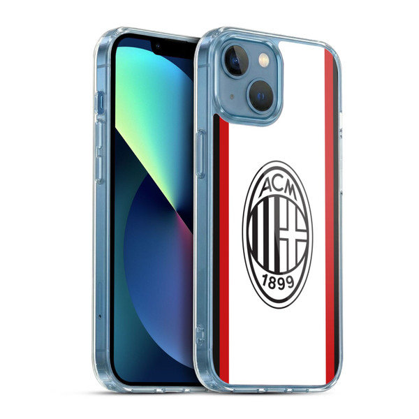 AC Milan 2024/25 Crest Kit Away Soft Gel Case for Apple iPhone 13 Mini & MagSafe