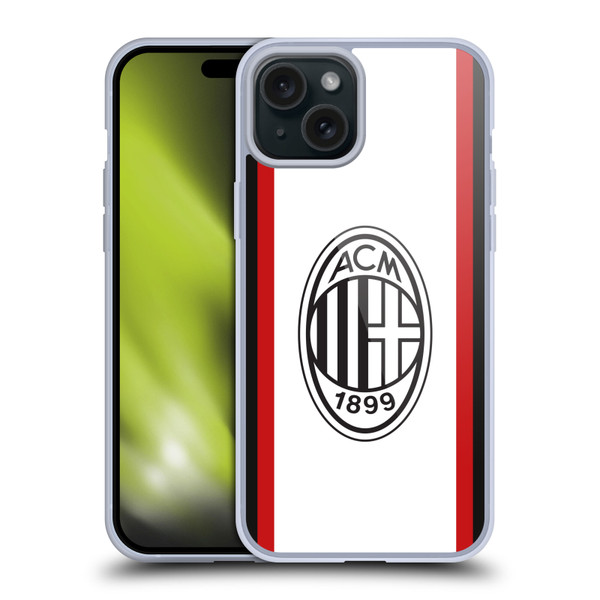 AC Milan 2024/25 Crest Kit Away Soft Gel Case for Apple iPhone 15 Plus & MagSafe