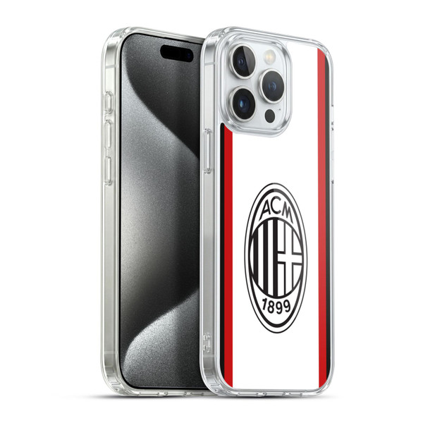 AC Milan 2024/25 Crest Kit Away Soft Gel Case for Apple iPhone 15 Pro Max & MagSafe