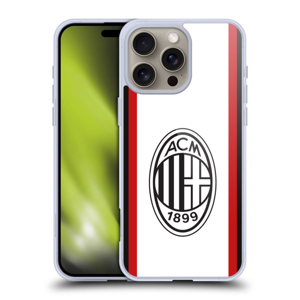 AC Milan 2024/25 Crest Kit Away Soft Gel Case for Apple iPhone 16 Pro Max & MagSafe