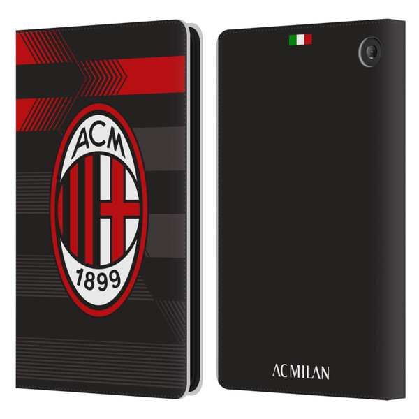 AC Milan 2017/18 Crest Kit Third Leather Book Wallet Case Cover For Amazon Fire 7 2022