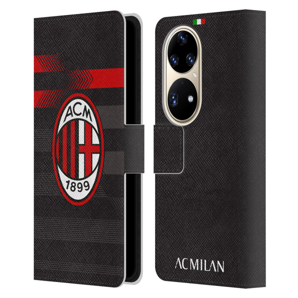 AC Milan 2017/18 Crest Kit Third Leather Book Wallet Case Cover For Huawei P50 Pro