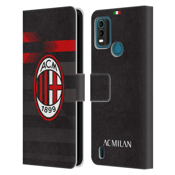 AC Milan 2017/18 Crest Kit Third Leather Book Wallet Case Cover For Nokia G11 Plus