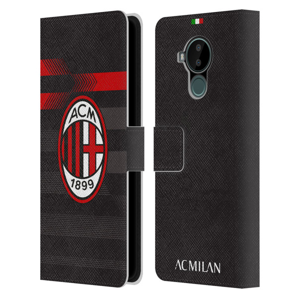 AC Milan 2017/18 Crest Kit Third Leather Book Wallet Case Cover For Nokia C30