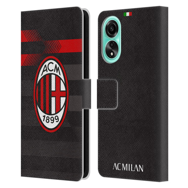 AC Milan 2017/18 Crest Kit Third Leather Book Wallet Case Cover For OPPO A78 4G