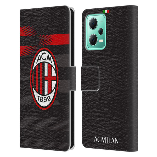 AC Milan 2017/18 Crest Kit Third Leather Book Wallet Case Cover For Xiaomi Redmi Note 12 5G