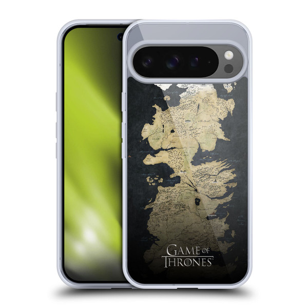 HBO Game of Thrones Key Art Westeros Map Soft Gel Case for Google Pixel 9 Pro XL