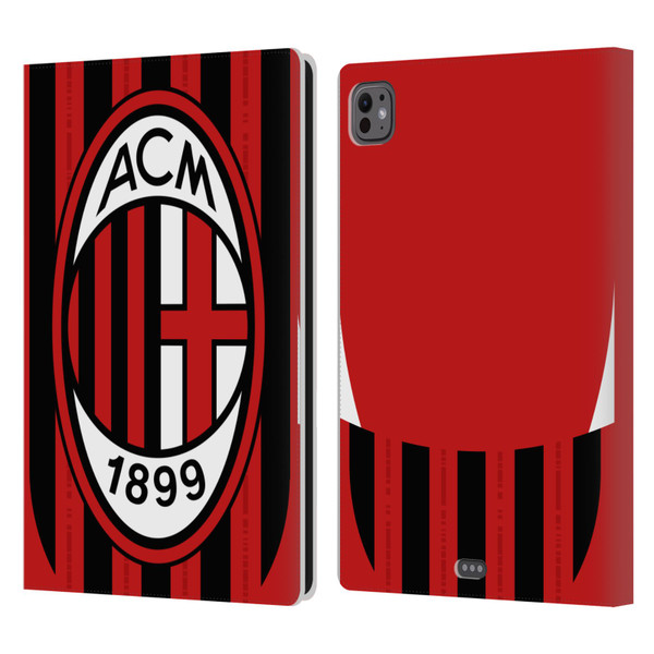 AC Milan 2024/25 Crest Kit Home Leather Book Wallet Case Cover For Apple iPad Pro 11 M4 2024