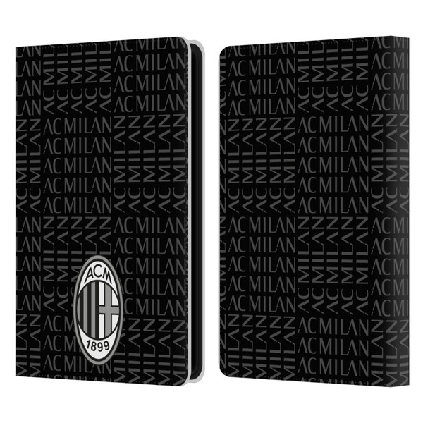 AC Milan Crest Patterns Black And Grey Leather Book Wallet Case Cover For Amazon Kindle Paperwhite 5 (2021)
